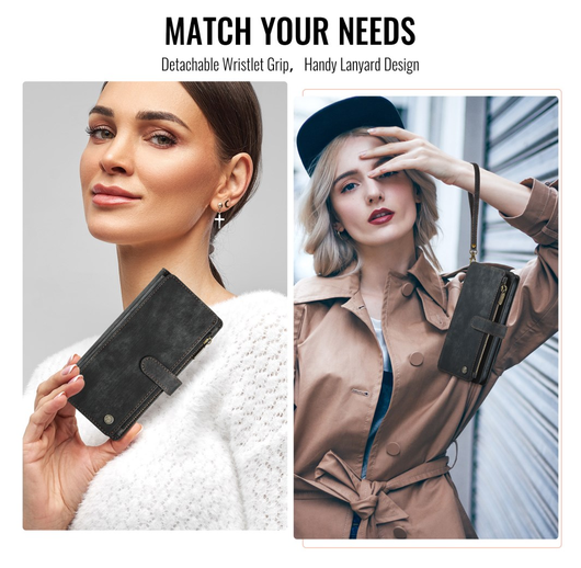 CaseMe C30 Samsung Galaxy S26 Hoesje Pasjeshouder Book Case Zwart afbeelding 2