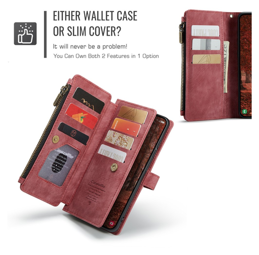 CaseMe C30 Samsung Galaxy S26 Hoesje Pasjeshouder Book Case Rood afbeelding 9