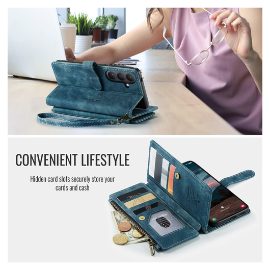 CaseMe C30 Samsung Galaxy S26 Hoesje Pasjeshouder Book Case Blauw afbeelding 6