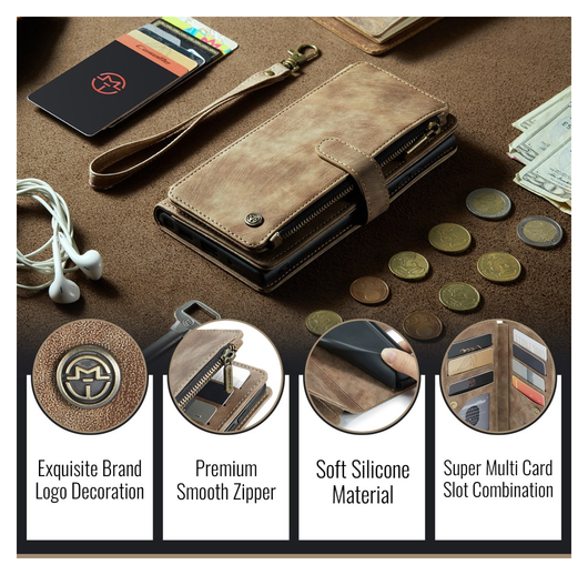 CaseMe C30 Samsung Galaxy S26 Plus Hoesje Pasjeshouder Book Case Bruin afbeelding 10