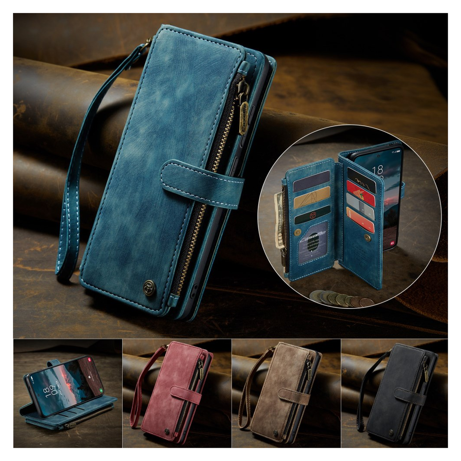 CaseMe C30 Samsung Galaxy S26 Plus Hoesje Pasjeshouder Book Case Blauw afbeelding 5