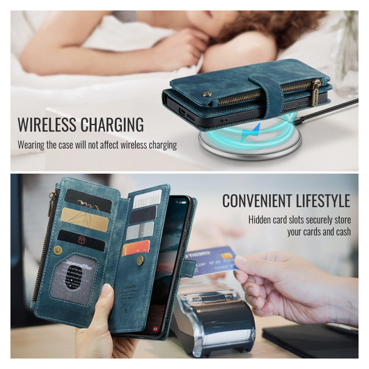 CaseMe C30 Samsung Galaxy S26 Plus Hoesje Pasjeshouder Book Case Blauw afbeelding 8