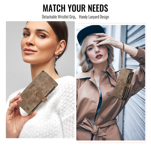 CaseMe C30 Samsung Galaxy S26 Ultra Hoesje Pasjeshouder Book Case Bruin afbeelding 2