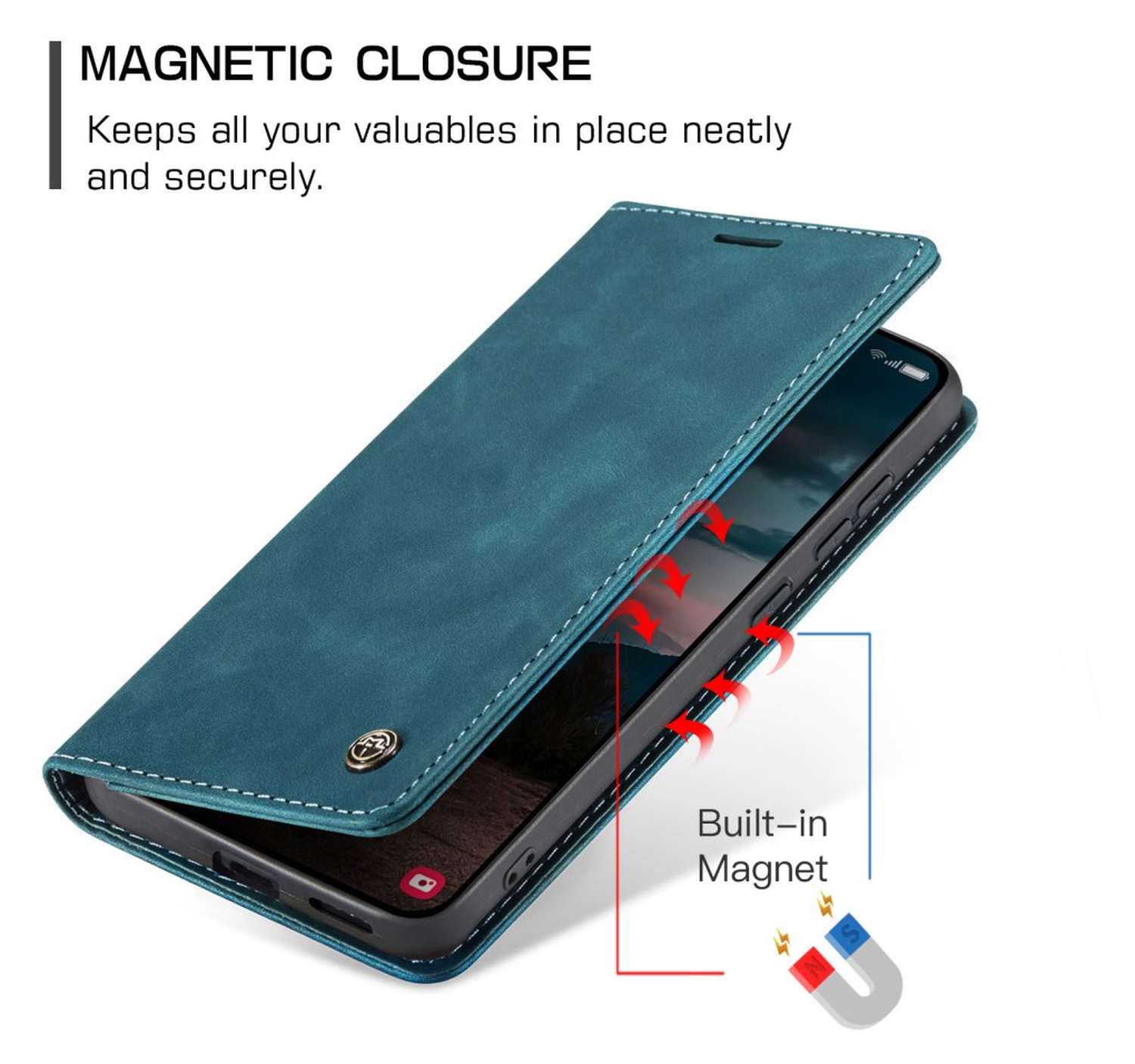 CaseMe 013 Samsung Galaxy S26 Hoesje Book Case met Standaard Blauw afbeelding 10