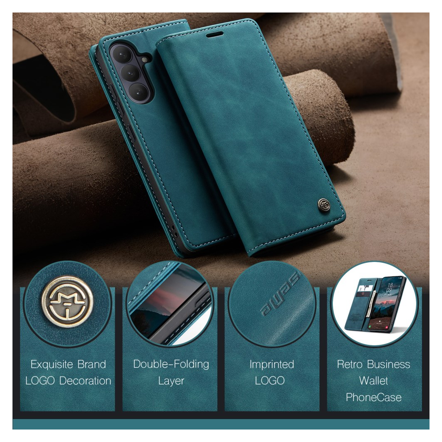 CaseMe 013 Samsung Galaxy S26 Hoesje Book Case met Standaard Blauw afbeelding 5