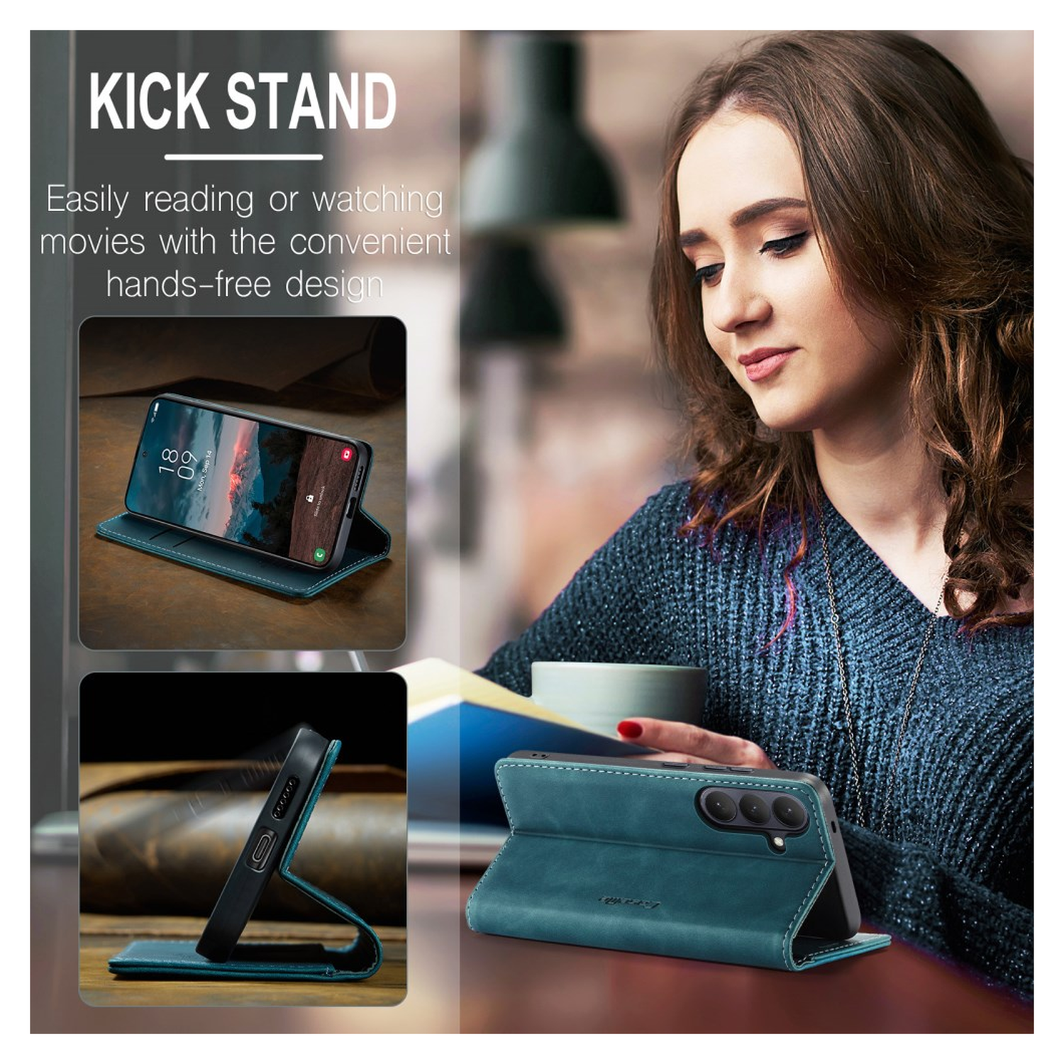 CaseMe 013 Samsung Galaxy S26 Hoesje Book Case met Standaard Blauw afbeelding 6