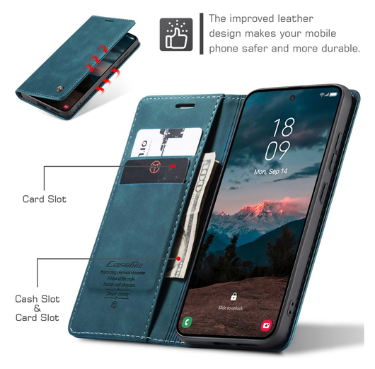 CaseMe 013 Samsung Galaxy S26 Hoesje Book Case met Standaard Blauw afbeelding 4