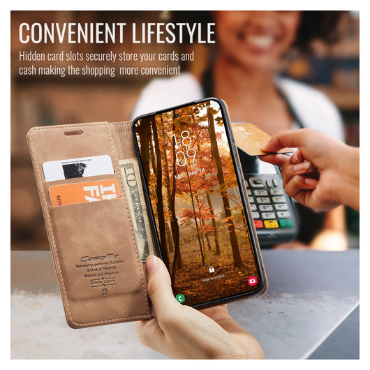 CaseMe 013 Samsung Galaxy S26 Plus Hoesje Book Case met Standaard Bruin afbeelding 2