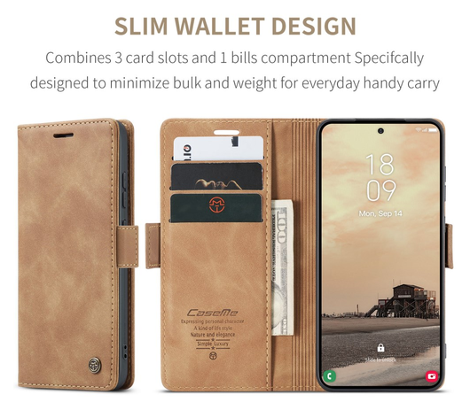 CaseMe 013 Samsung Galaxy S26 Ultra Hoesje Book Case met Standaard Bruin afbeelding 3