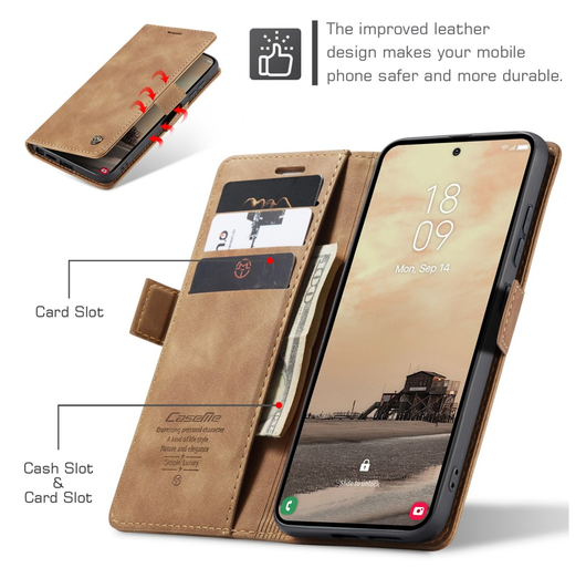 CaseMe 013 Samsung Galaxy S26 Ultra Hoesje Book Case met Standaard Bruin afbeelding 4