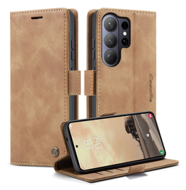 CaseMe 013 Samsung Galaxy S26 Ultra Hoesje Book Case met Standaard Bruin afbeelding