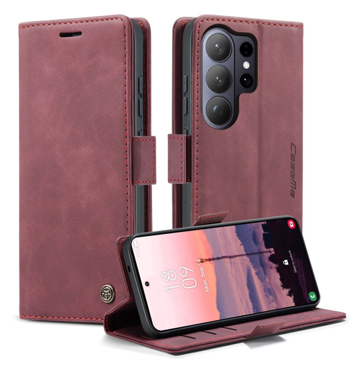 CaseMe 013 Samsung Galaxy S26 Ultra Hoesje Book Case met Standaard Rood afbeelding 1