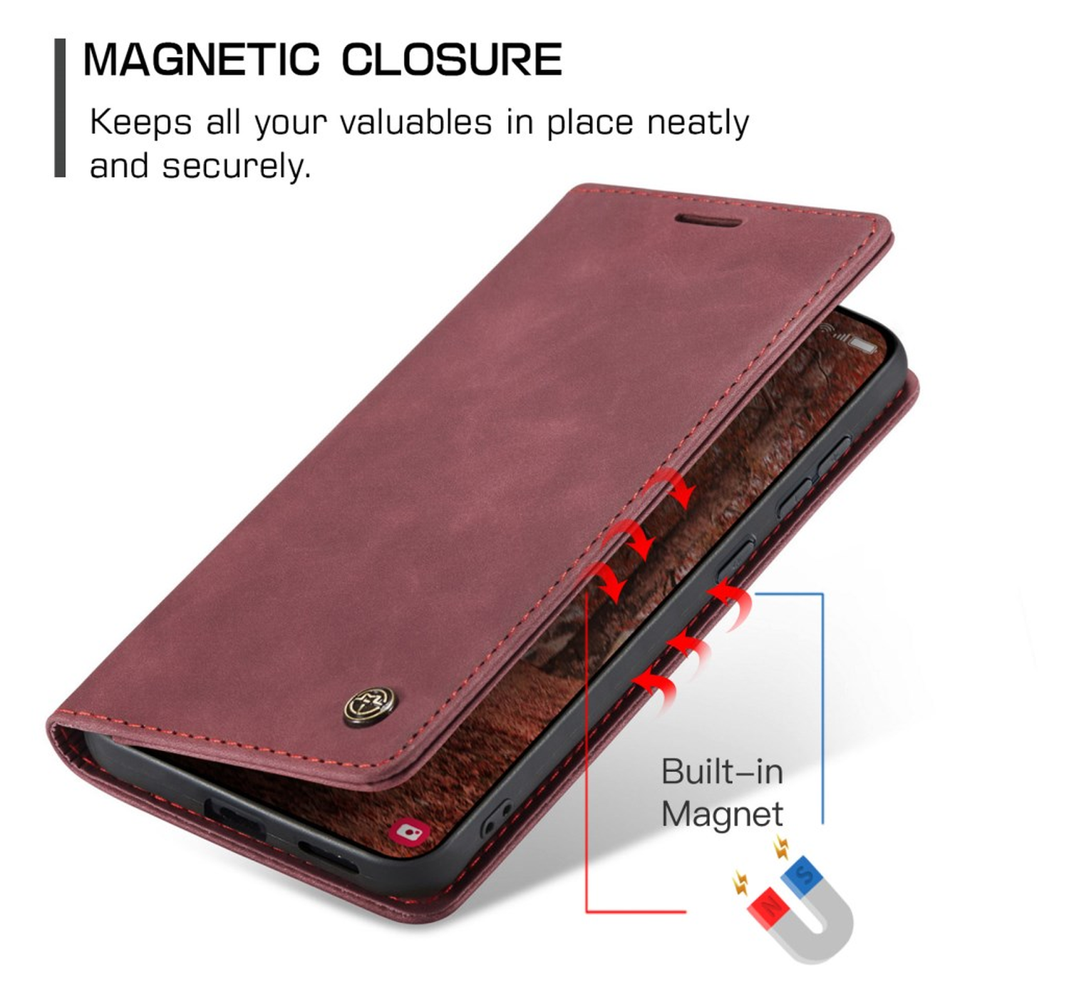 CaseMe 013 Samsung Galaxy S26 Plus Hoesje Book Case met Standaard Rood afbeelding 10