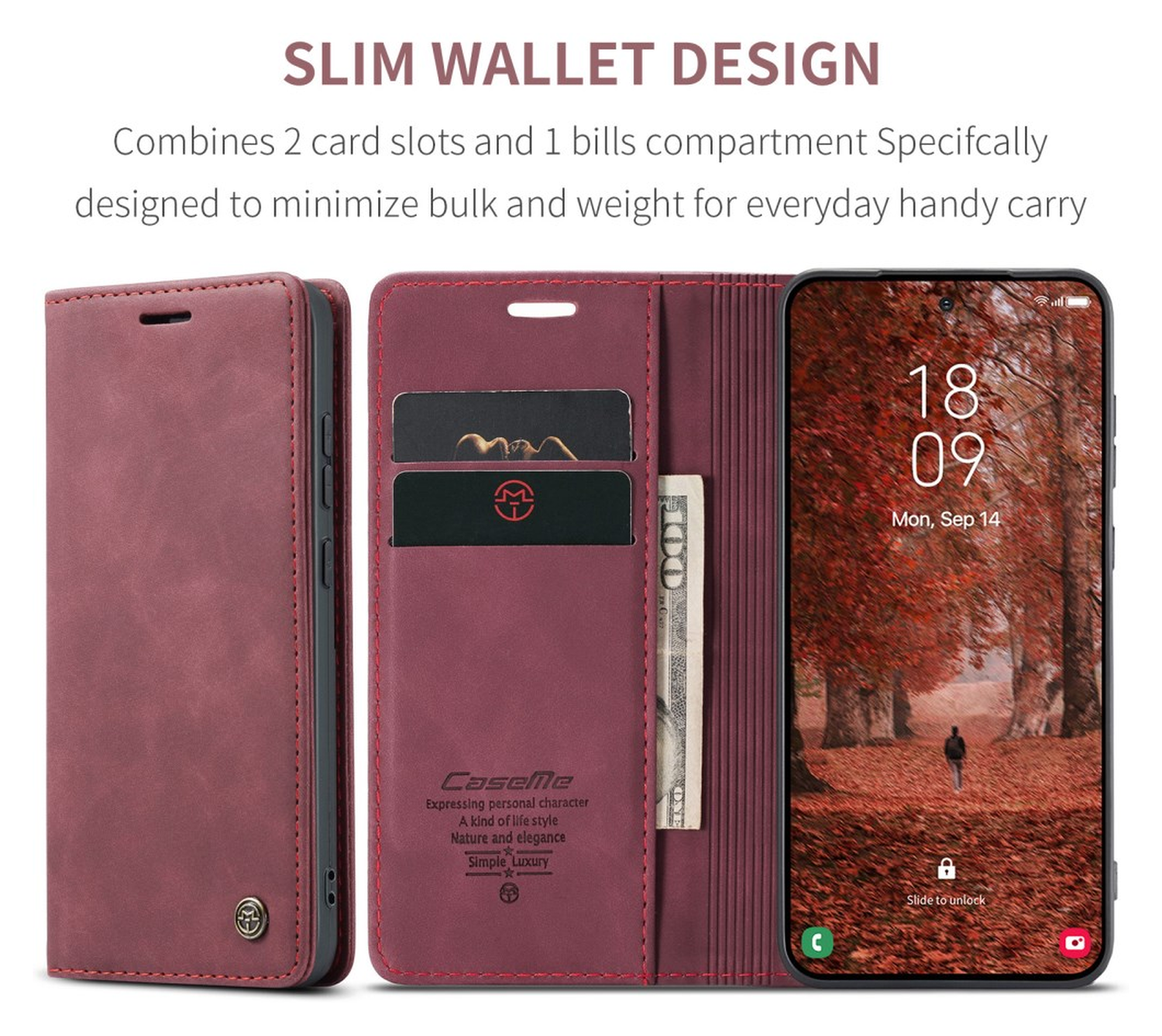 CaseMe 013 Samsung Galaxy S26 Plus Hoesje Book Case met Standaard Rood afbeelding 3