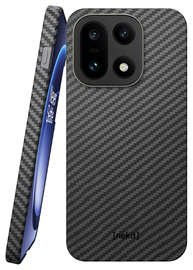 NEKIT Fiber OnePlus 15 Hoesje MagSafe / Qi2 Kevlar Back Cover Dun Zwart afbeelding