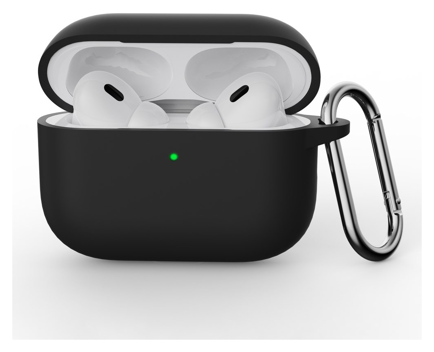 Apple AirPods Pro 3 Siliconen Hoesje met Karabijnhaak Zwart afbeelding 1