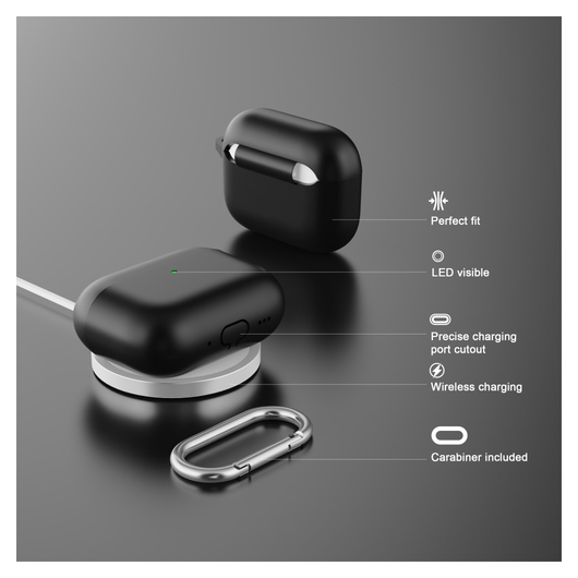 Apple AirPods Pro 3 Siliconen Hoesje met Karabijnhaak Beige Roze afbeelding 3