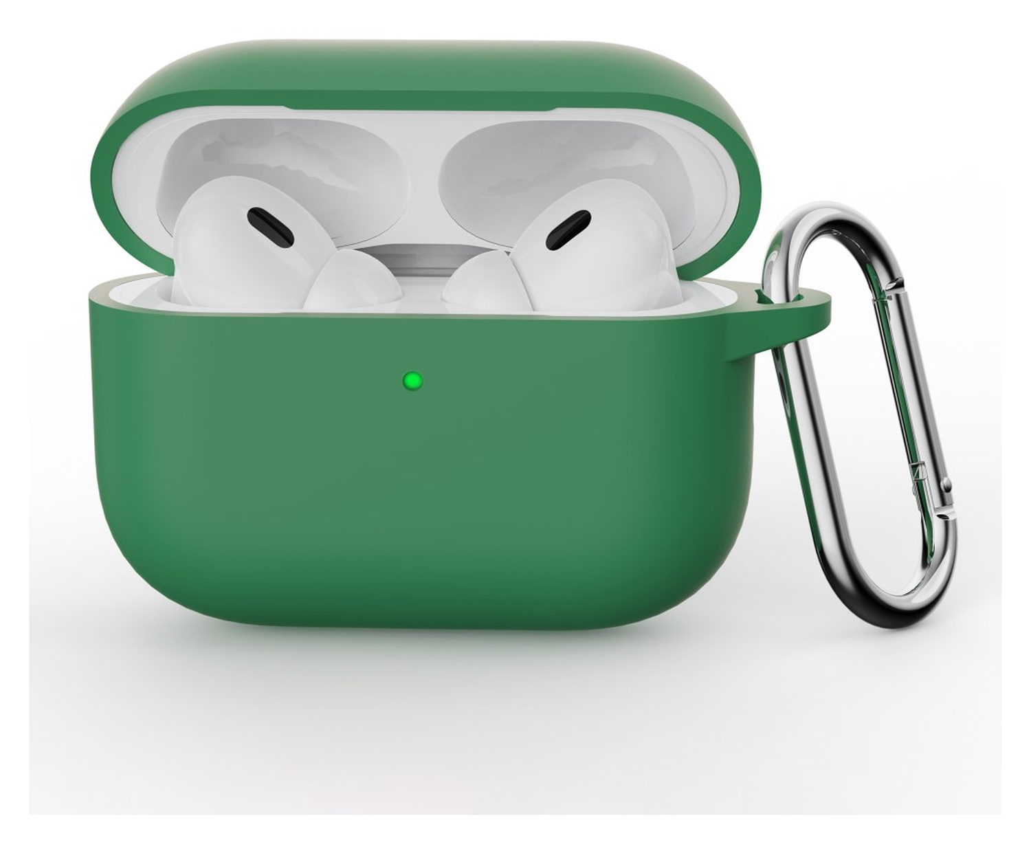 Apple AirPods Pro 3 Siliconen Hoesje met Karabijnhaak Groen afbeelding 1