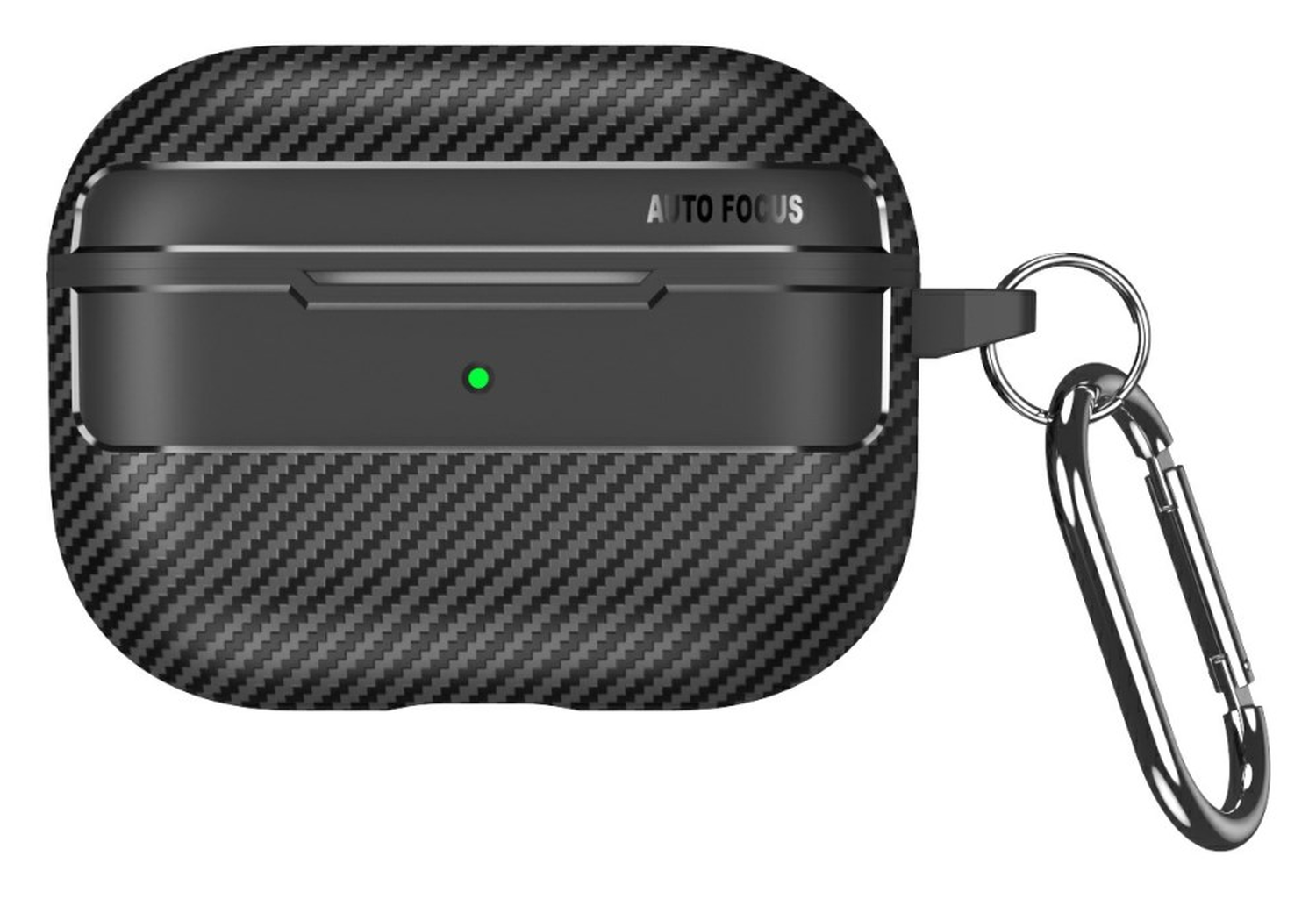 Apple AirPods Pro 3 Carbon TPU Hoesje met Karabijnhaak Zwart afbeelding 2