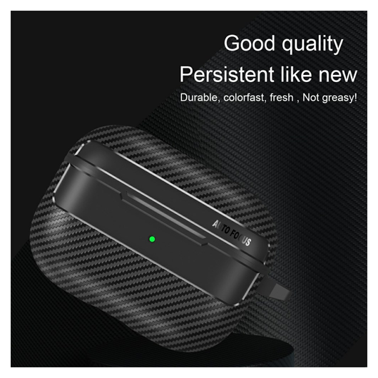 Apple AirPods Pro 3 Carbon TPU Hoesje met Karabijnhaak Zwart afbeelding 3
