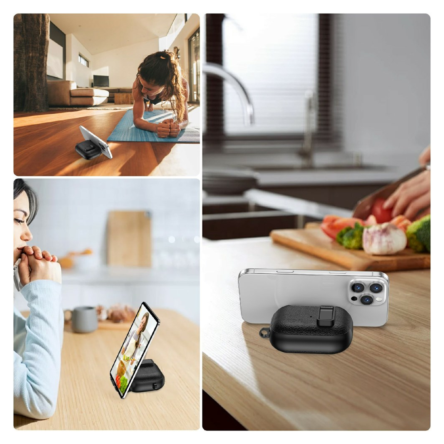 Apple AirPods Pro 3 Hoesje Litchi TPU Schokbestendig Haak Zwart afbeelding 7