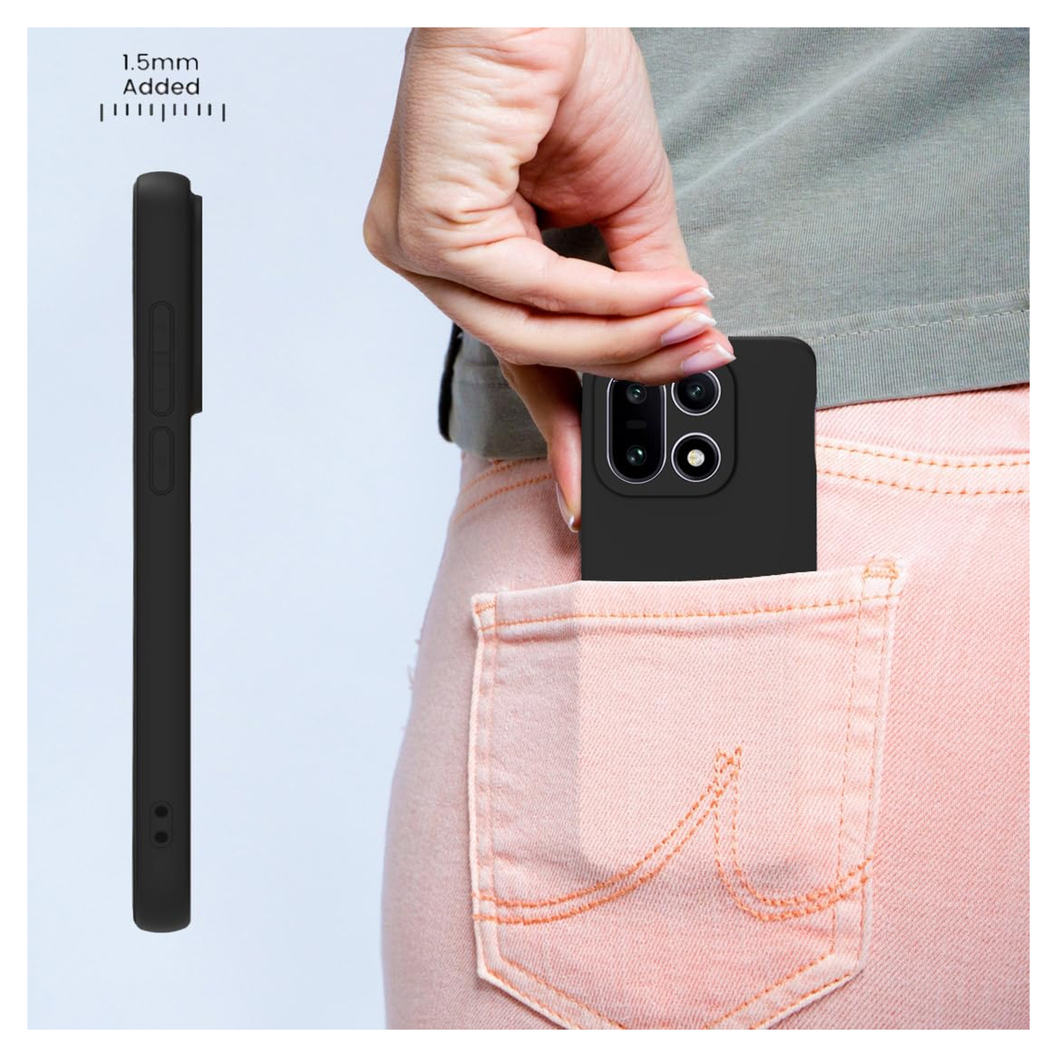 OnePlus 15 Hoesje Dun TPU Back Cover Matte Zwart afbeelding 2