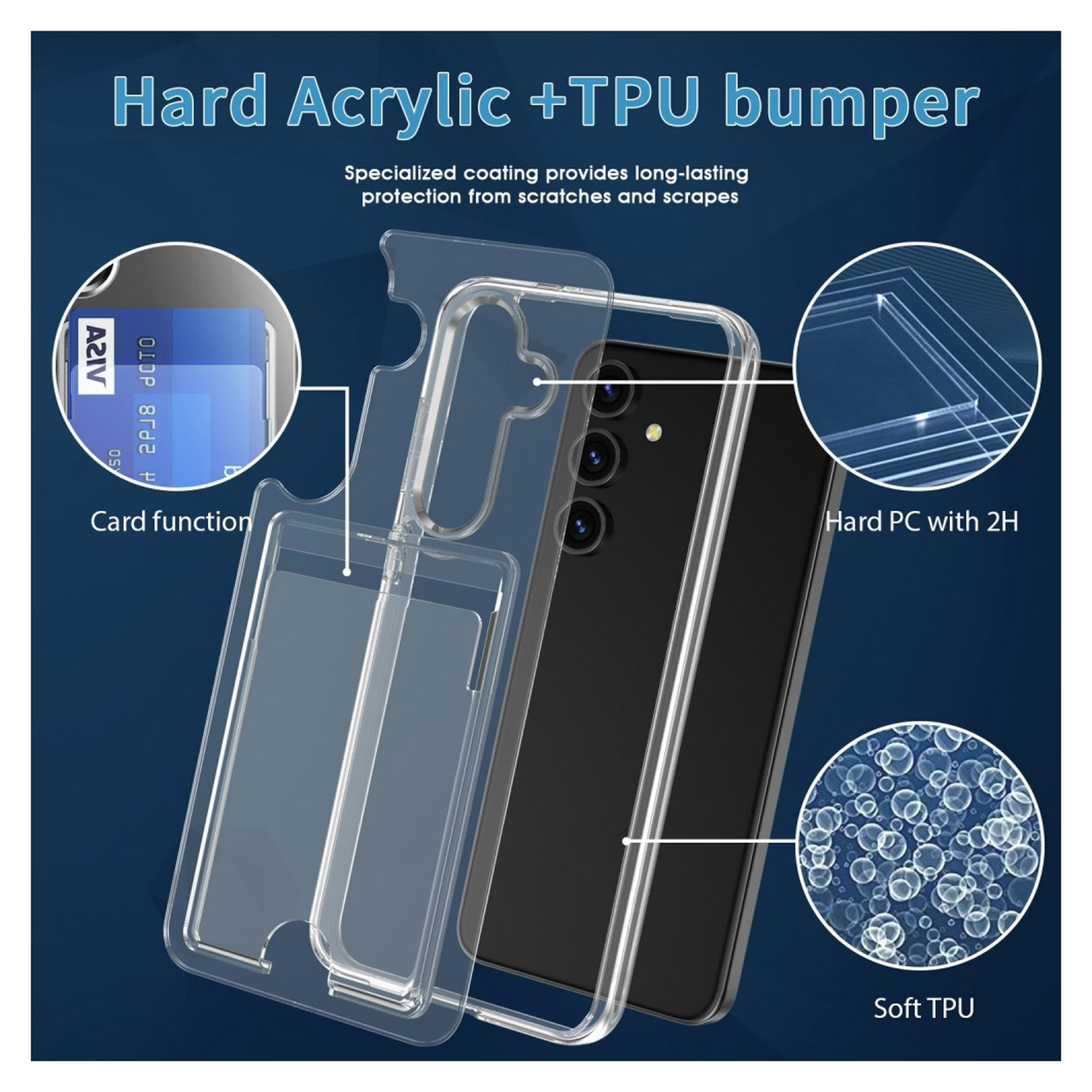 Samsung Galaxy S26 Plus Hoesje Dun TPU met Pasjeshouder Back Cover Transparant afbeelding 5