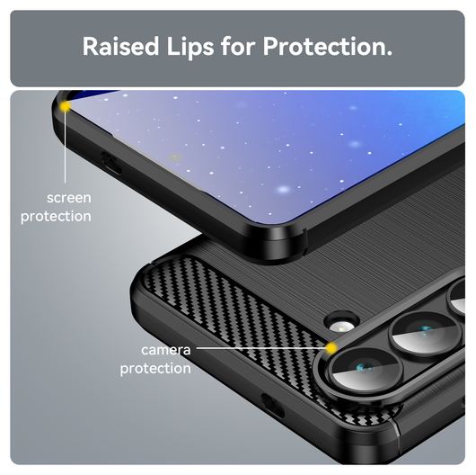 Samsung Galaxy S26 Hoesje Geborsteld TPU Flexibele Back Cover Zwart afbeelding 8