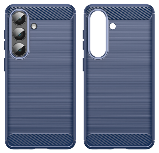 Samsung Galaxy S26 Hoesje Geborsteld TPU Flexibele Back Cover Blauw afbeelding 2