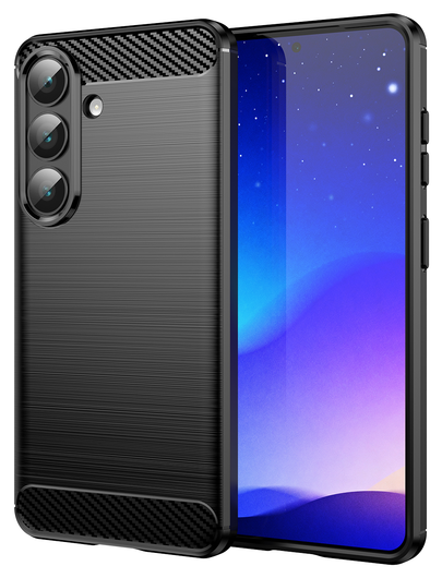 Samsung Galaxy S26 Plus Hoesje Geborsteld TPU Flexibele Back Cover Zwart afbeelding 1