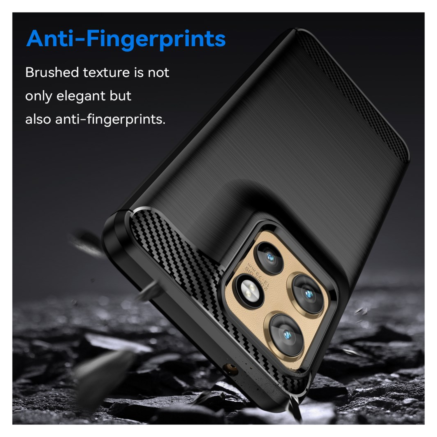 Motorola Edge 60 Neo Hoesje Geborsteld TPU Flexibele Back Cover Zwart afbeelding 4