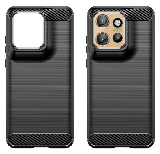 Motorola Edge 60 Neo Hoesje Geborsteld TPU Flexibele Back Cover Zwart afbeelding 2