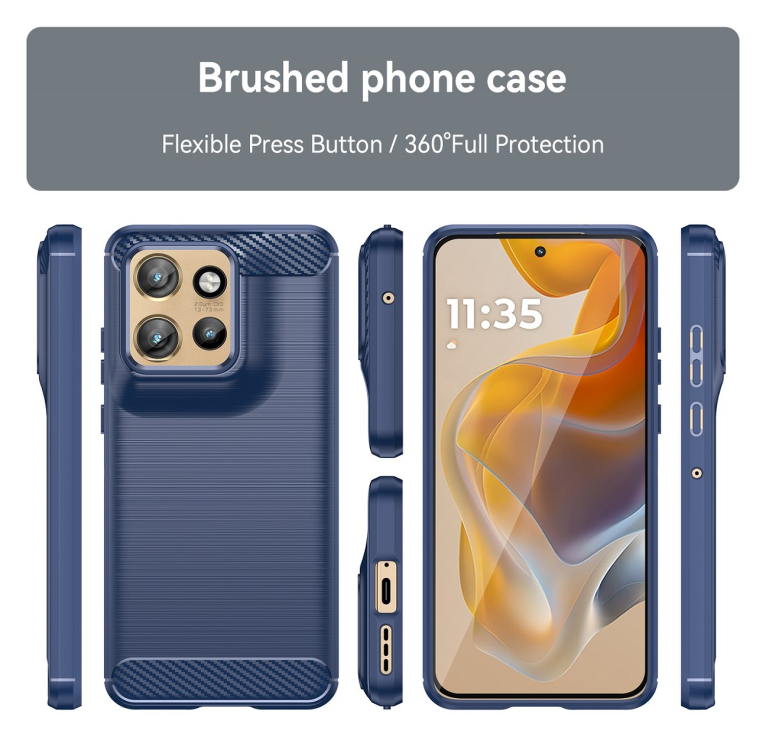 Motorola Edge 60 Neo Hoesje Geborsteld TPU Flexibele Back Cover Blauw afbeelding 8