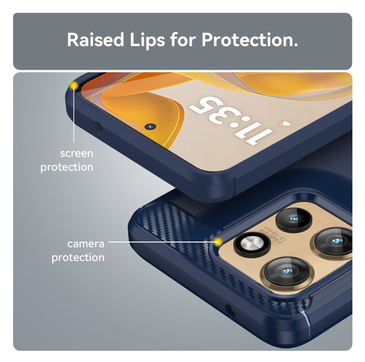 Motorola Edge 60 Neo Hoesje Geborsteld TPU Flexibele Back Cover Blauw afbeelding 7