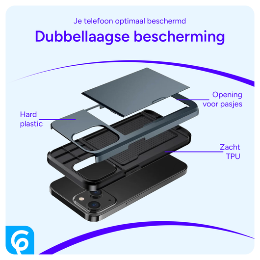 Samsung Galaxy S26 Hoesje met Slider Kaarthouder Back Cover Blauw afbeelding 9