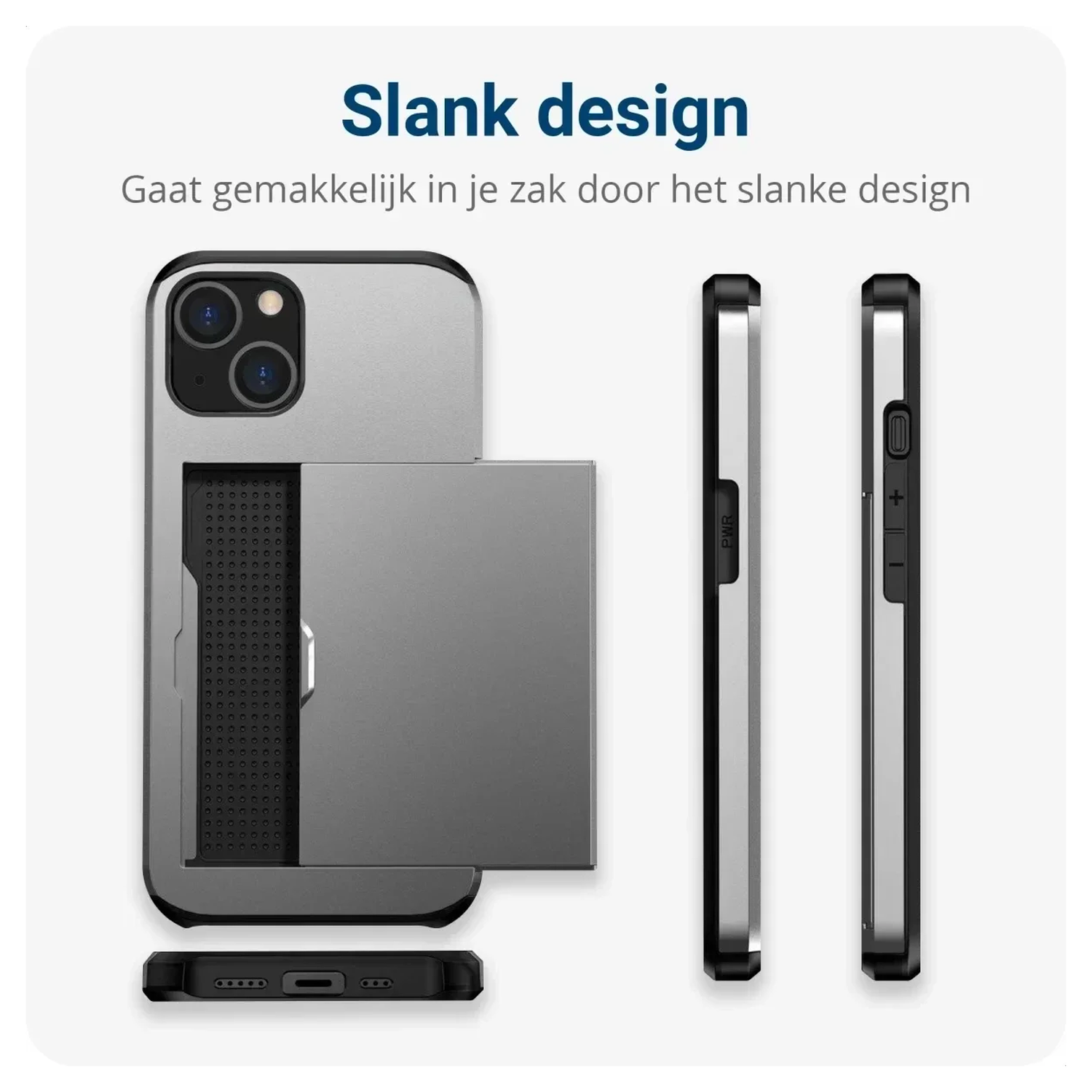 Samsung Galaxy S26 Hoesje met Slider Kaarthouder Back Cover Grijs afbeelding 8