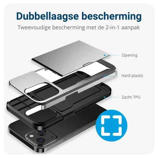 Samsung Galaxy S26 Hoesje met Slider Kaarthouder Back Cover Grijs afbeelding 11