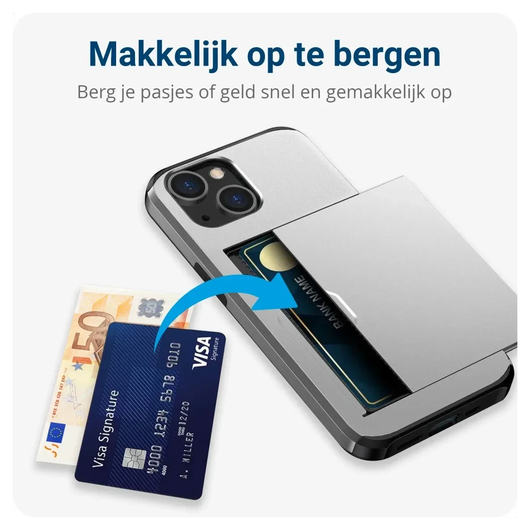 Samsung Galaxy S26 Hoesje met Slider Kaarthouder Back Cover Grijs afbeelding 9