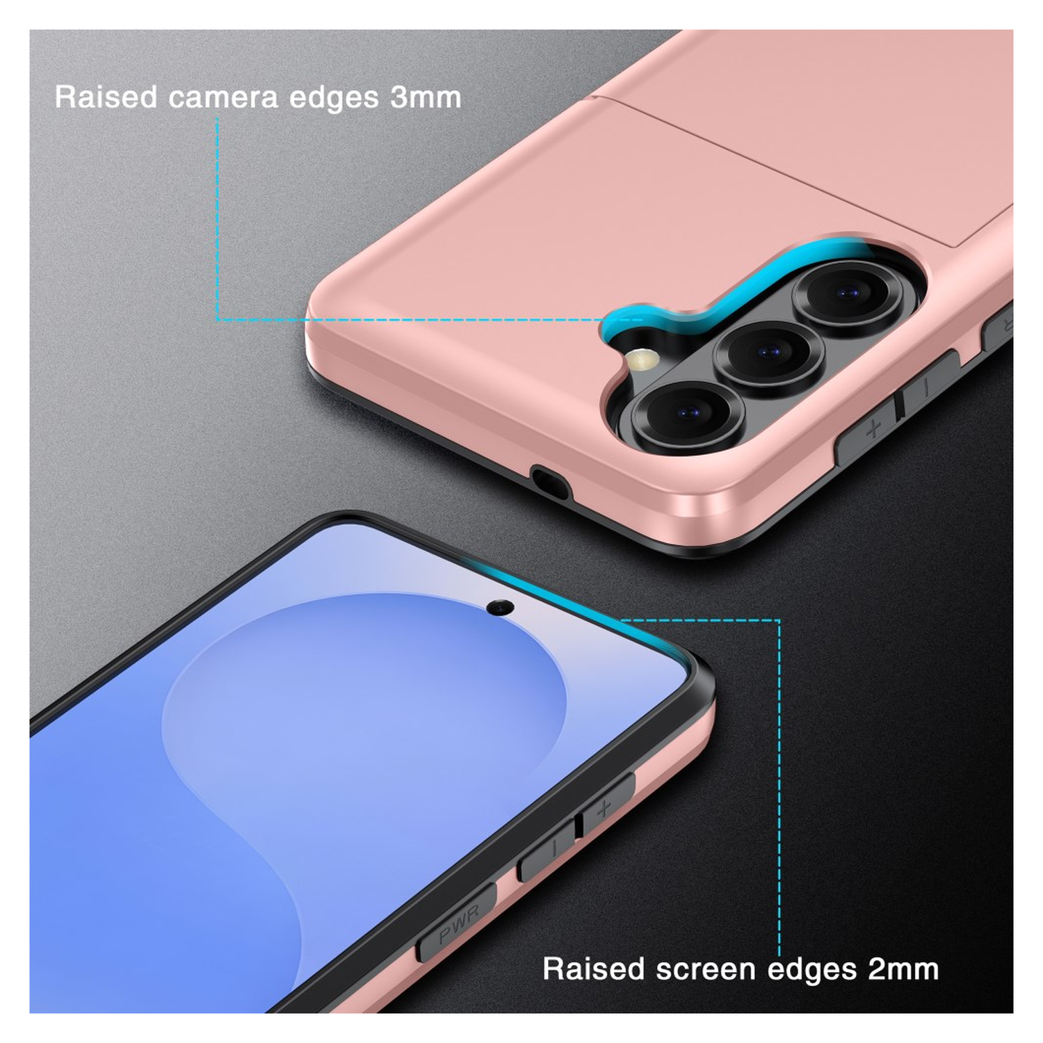 Samsung Galaxy S26 Plus Hoesje met Slider Kaarthouder Back Cover Roze afbeelding 5