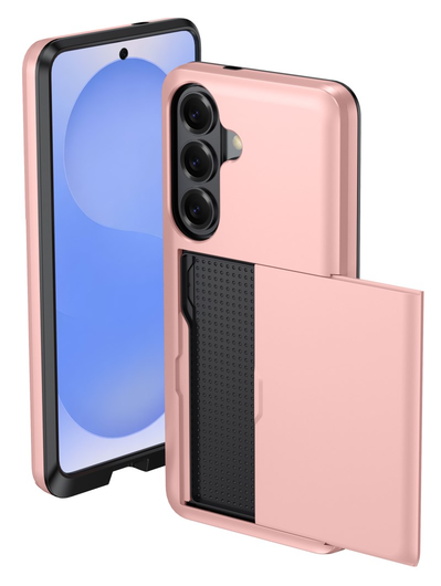 Samsung Galaxy S26 Plus Hoesje met Slider Kaarthouder Back Cover Roze afbeelding 2