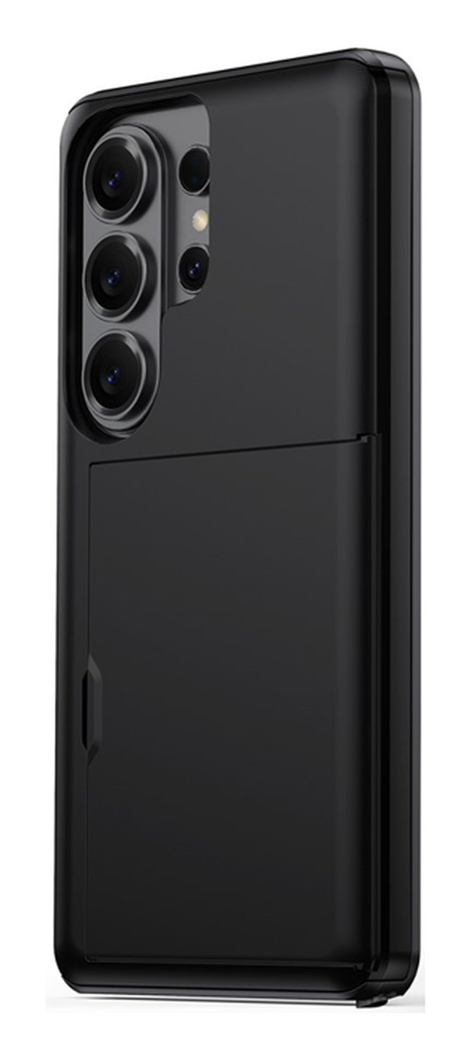 Samsung Galaxy S26 Ultra Hoesje met Slider Kaarthouder Back Cover Zwart afbeelding 2