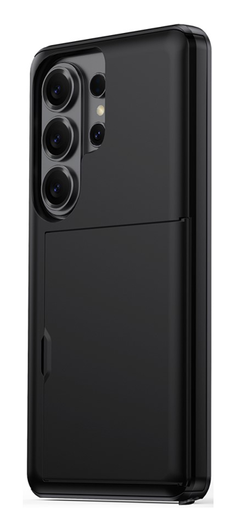 Samsung Galaxy S26 Ultra Hoesje met Slider Kaarthouder Back Cover Zwart afbeelding 2