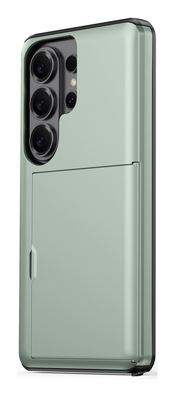 Samsung Galaxy S26 Ultra Hoesje met Slider Kaarthouder Back Cover Groen afbeelding 10