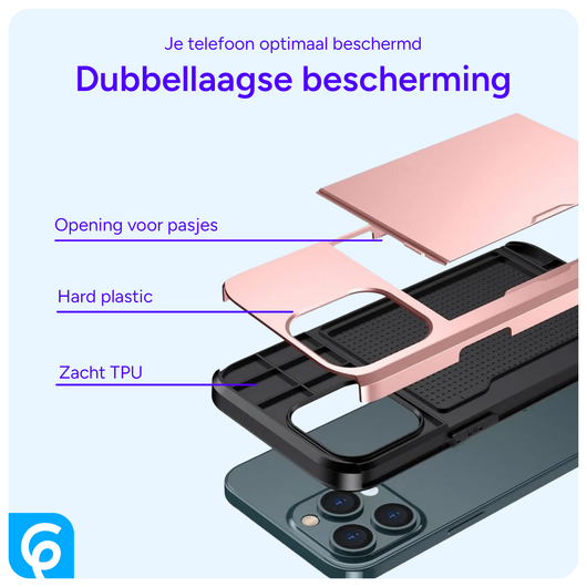 Samsung Galaxy S26 Ultra Hoesje met Slider Kaarthouder Back Cover Roze afbeelding 9