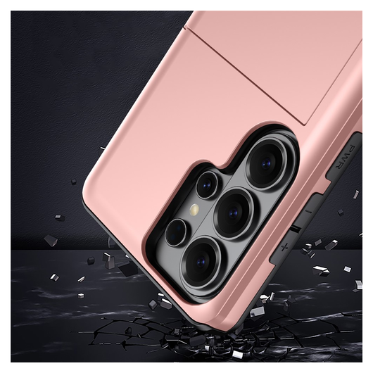 Samsung Galaxy S26 Ultra Hoesje met Slider Kaarthouder Back Cover Roze afbeelding 12