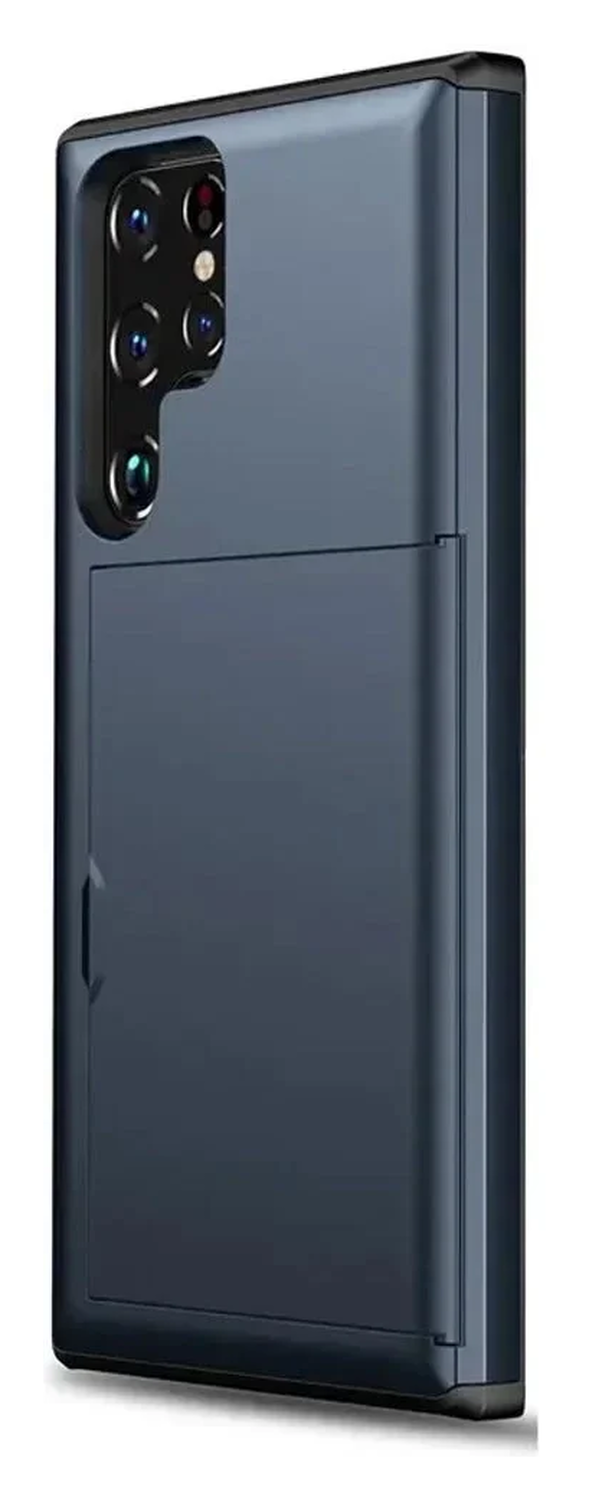 Samsung Galaxy S26 Ultra Hoesje met Slider Kaarthouder Back Cover Blauw afbeelding 11