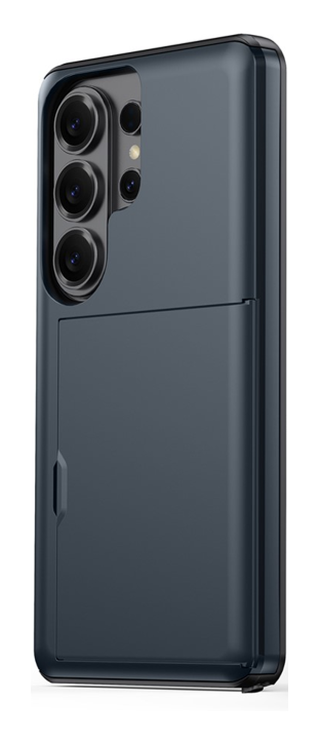 Samsung Galaxy S26 Ultra Hoesje met Slider Kaarthouder Back Cover Blauw afbeelding 2