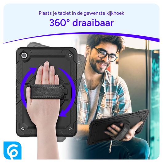Samsung Galaxy Tab S11 Hoes met Screen Protector en Handriem Zwart afbeelding 7