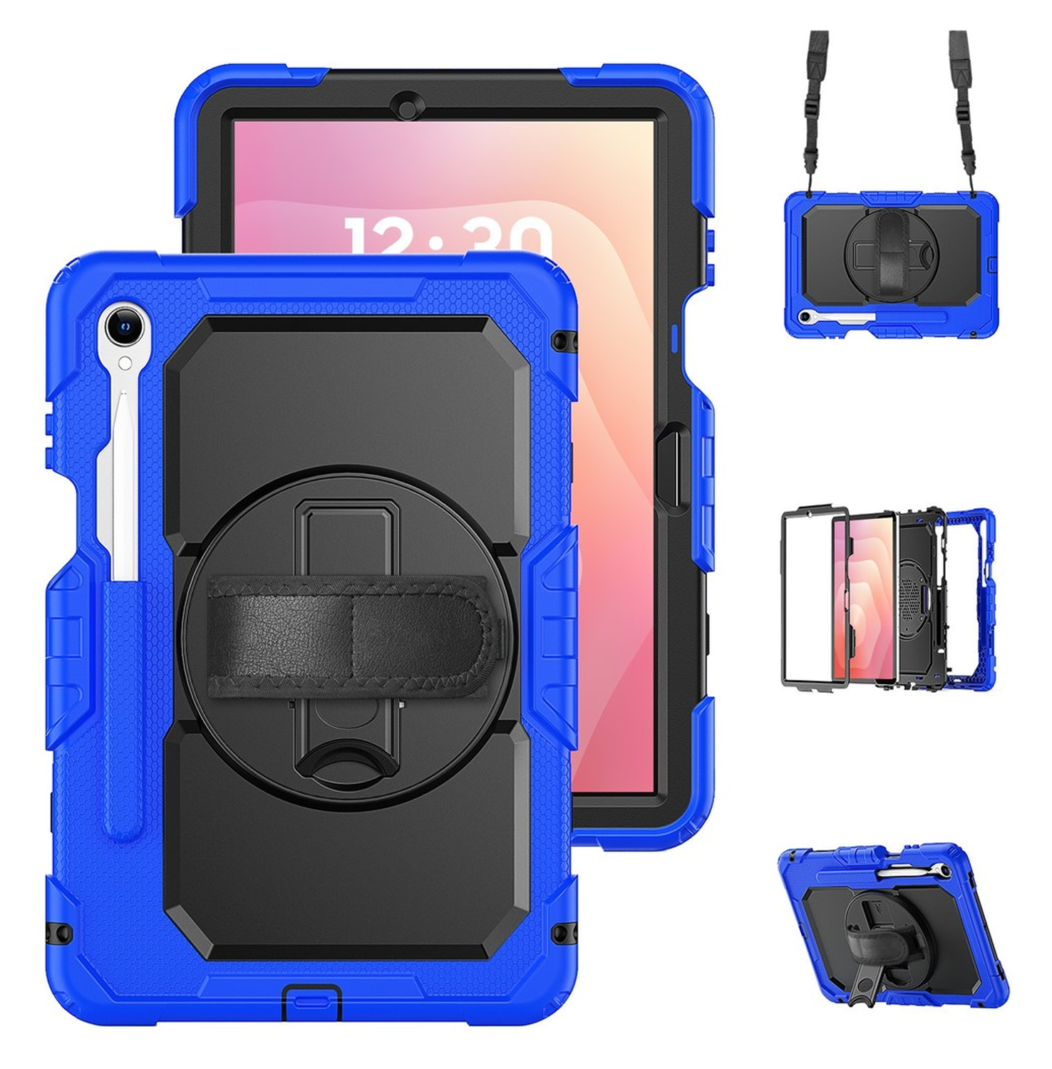 Samsung Galaxy Tab S11 Hoes met Screen Protector en Handriem Blauw afbeelding 1