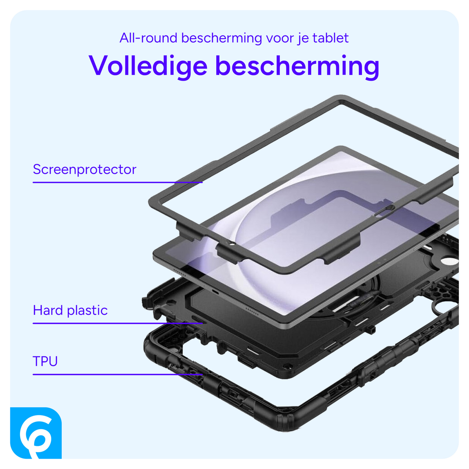 Samsung Galaxy Tab S11 Hoes met Screen Protector en Handriem Blauw afbeelding 8